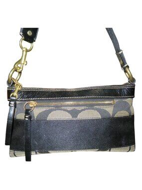 Coach 2006 Cursive Creed Limited Edition Signature C Canvas & Leather Demi Bag